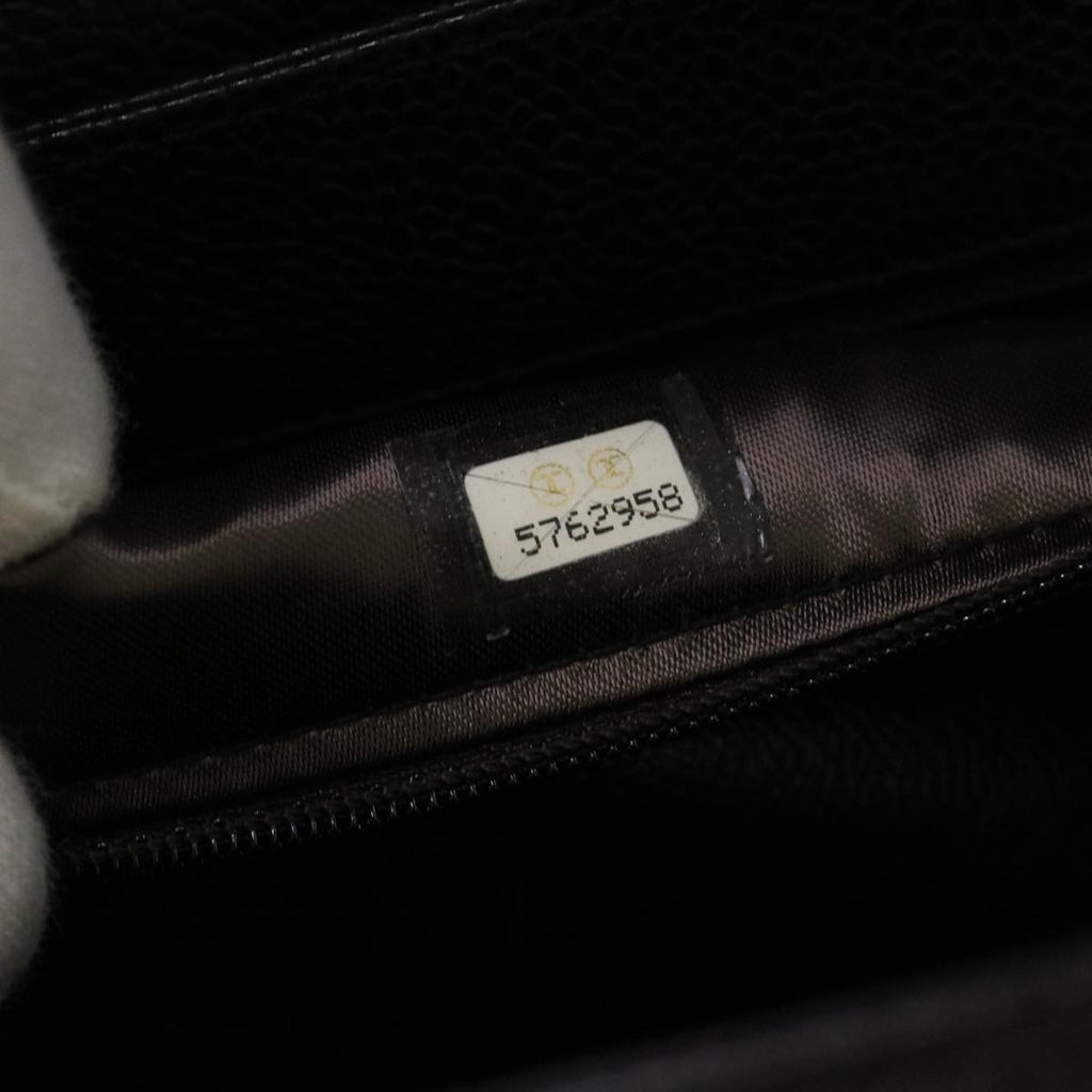 CHANEL Shoulder Bag Caviar Skin Black CC am4067