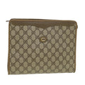 GUCCI GG Canvas Clutch Bag PVC Leather Beige 97.01.038 am4070