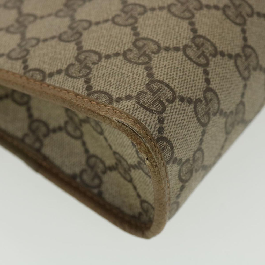 GUCCI GG Canvas Clutch Bag PVC Leather Beige 97.01.038 am4070