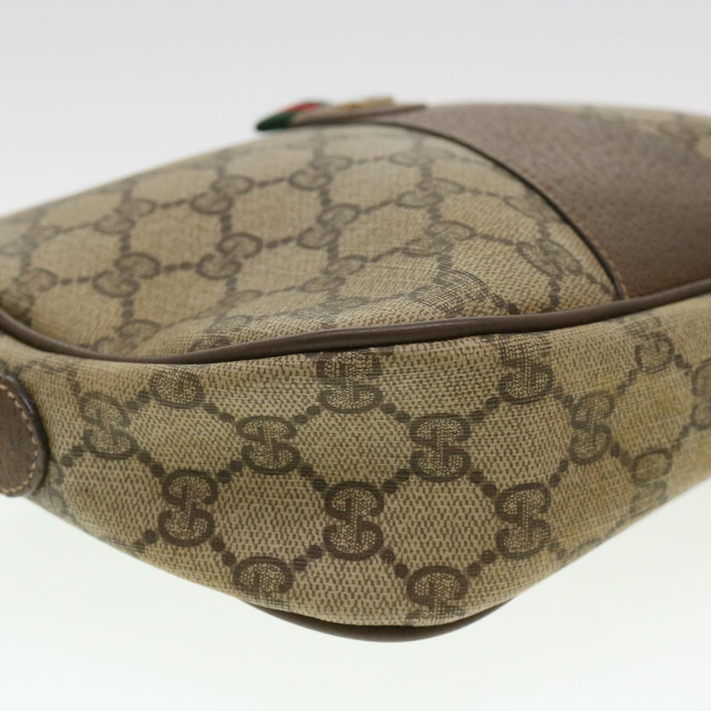 GUCCI GG Canvas Web Sherry Line Clutch Bag Beige Red Green am4114