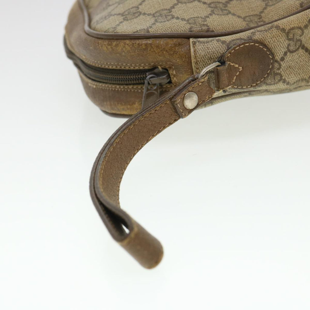 GUCCI GG Canvas Web Sherry Line Clutch Bag Beige Red Green am4114