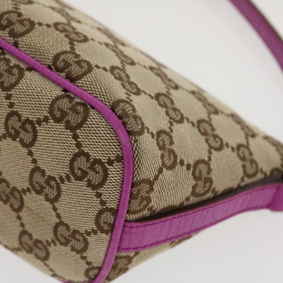 GUCCI GG Canvas Sherry Line Accessory Pouch Beige Pink 141809 am4129