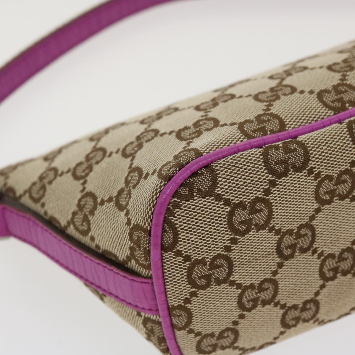 GUCCI GG Canvas Sherry Line Accessory Pouch Beige Pink 141809 am4129