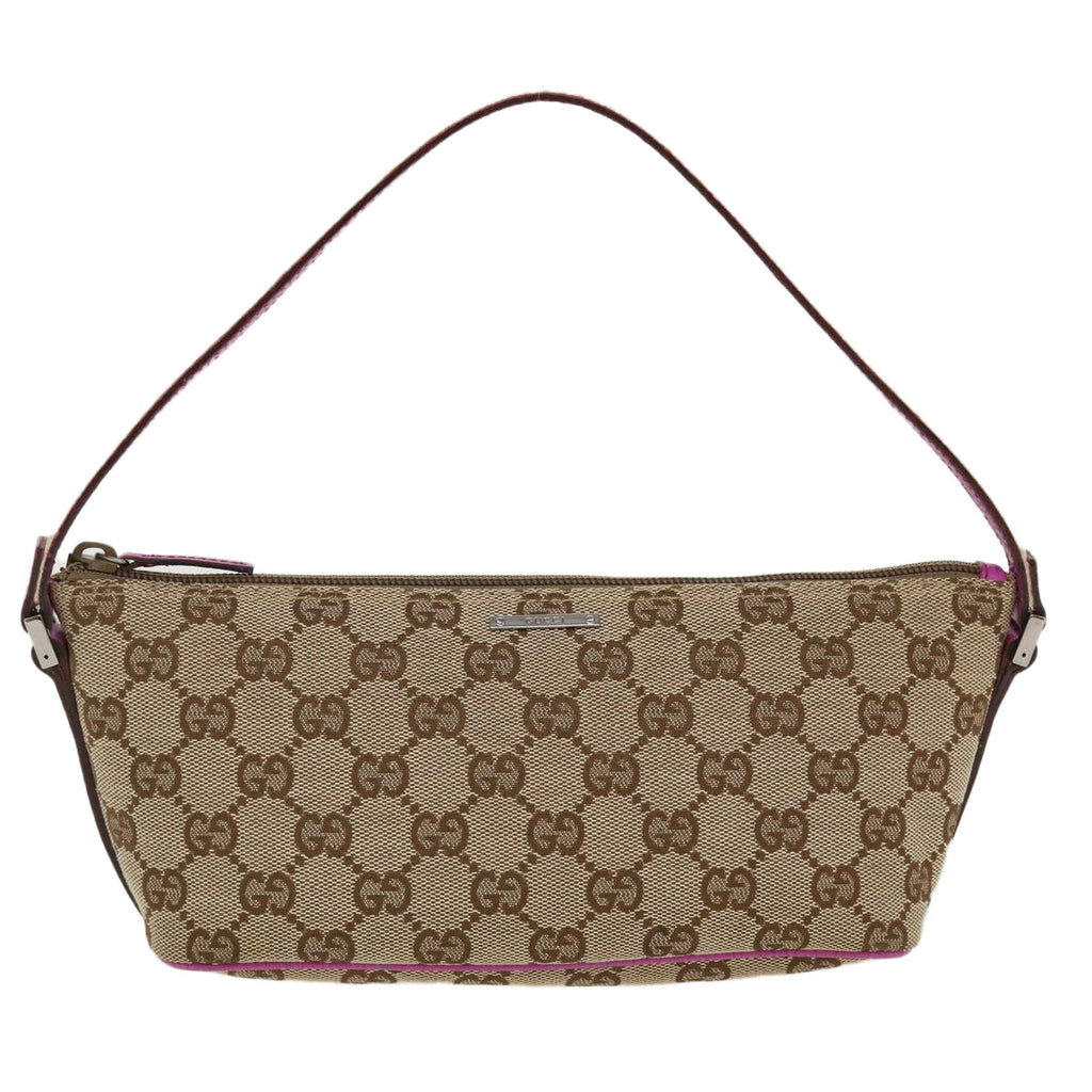 GUCCI GG Canvas Sherry Line Accessory Pouch Beige Pink 141809 am4129