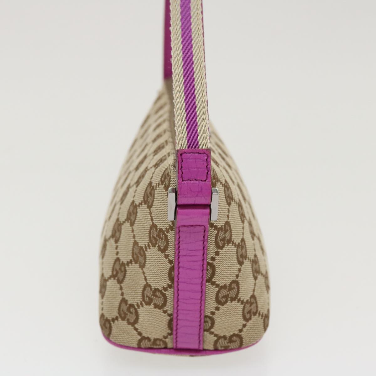 GUCCI GG Canvas Sherry Line Accessory Pouch Beige Pink 141809 am4129