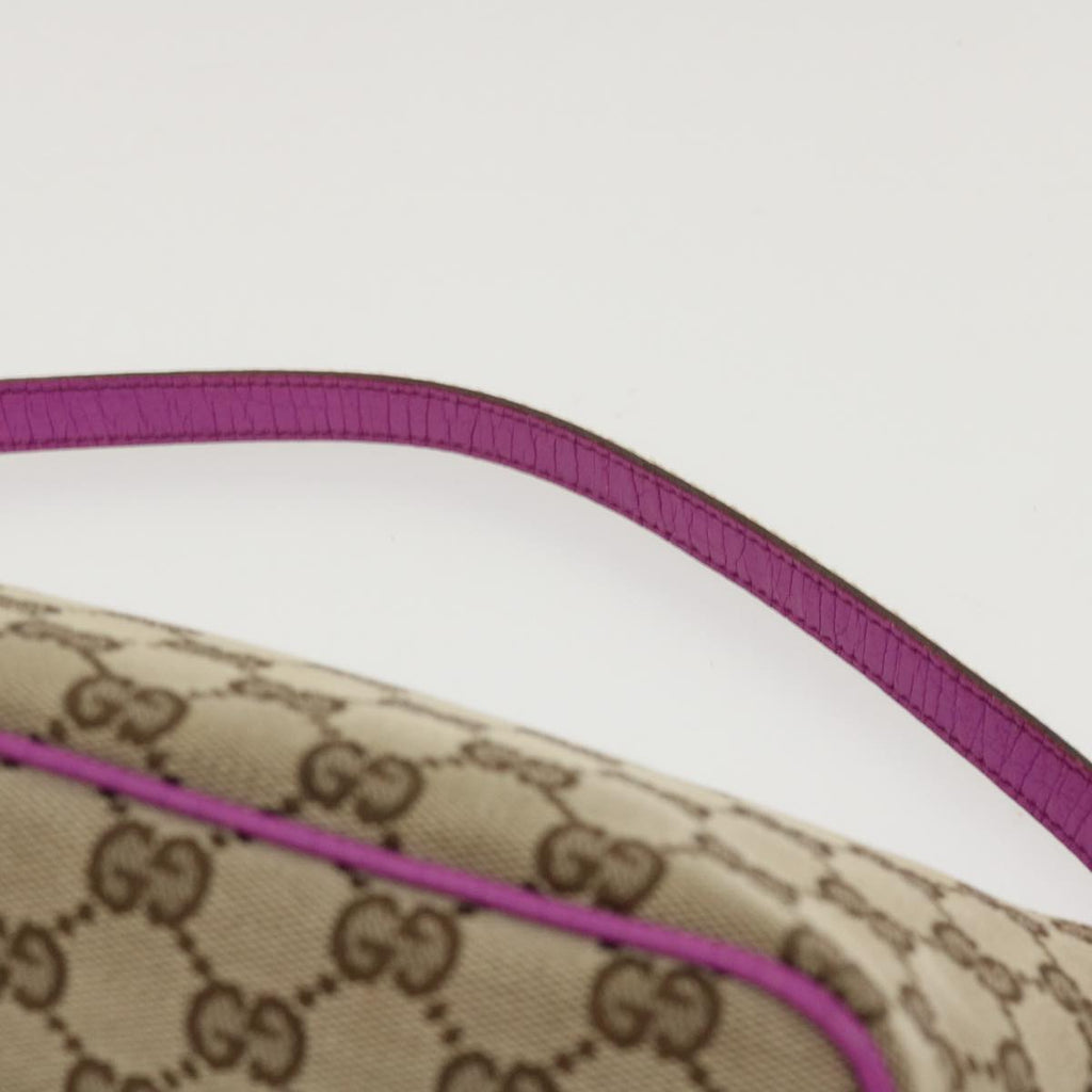 GUCCI GG Canvas Sherry Line Accessory Pouch Beige Pink 141809 am4129