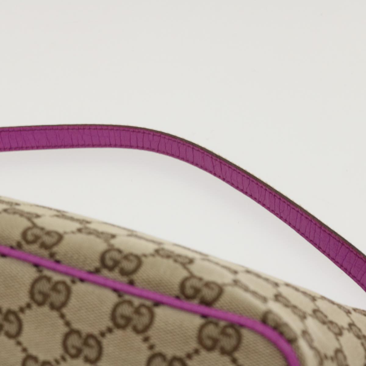 GUCCI GG Canvas Sherry Line Accessory Pouch Beige Pink 141809 am4129