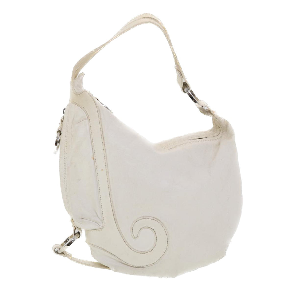 FENDI Shoulder Bag Leather White am4131