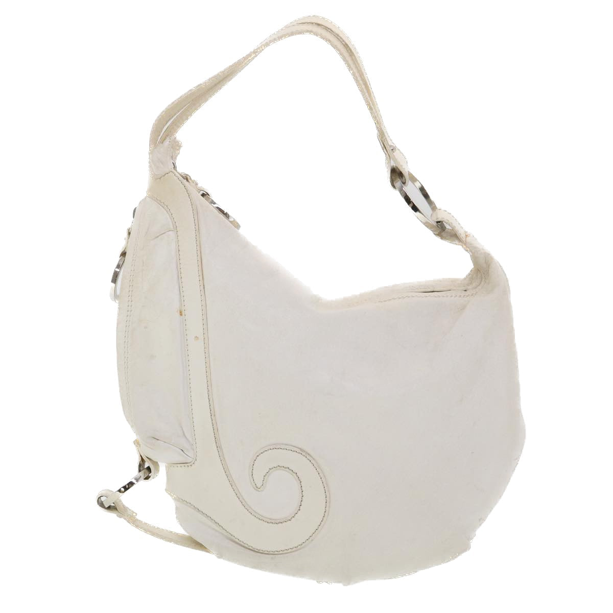 FENDI Shoulder Bag Leather White am4131