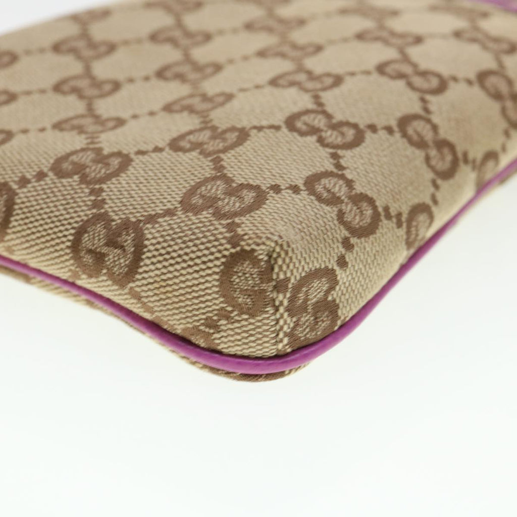 GUCCI GG Canvas Sherry Line Shoulder Bag Beige Pink 141863 am4134