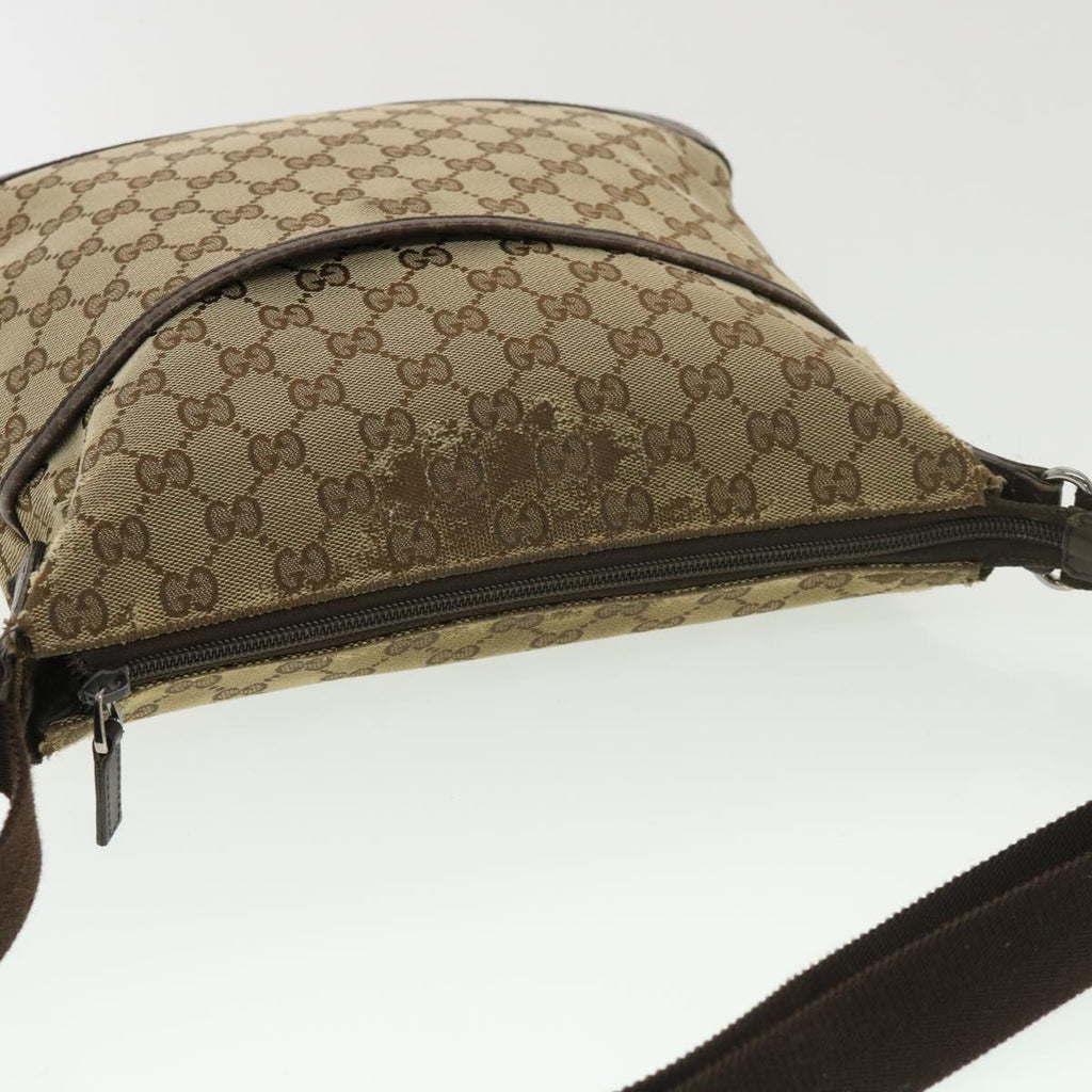 GUCCI GG Canvas Shoulder Bag Beige 145857 am4145
