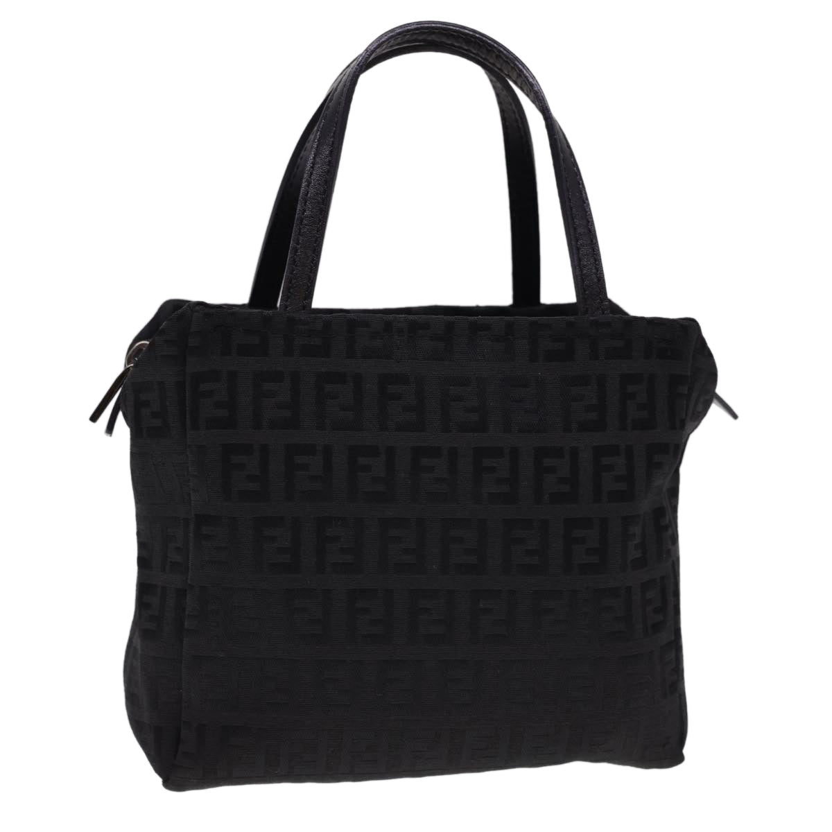 FENDI Zucchino Canvas Hand Bag Black am4149