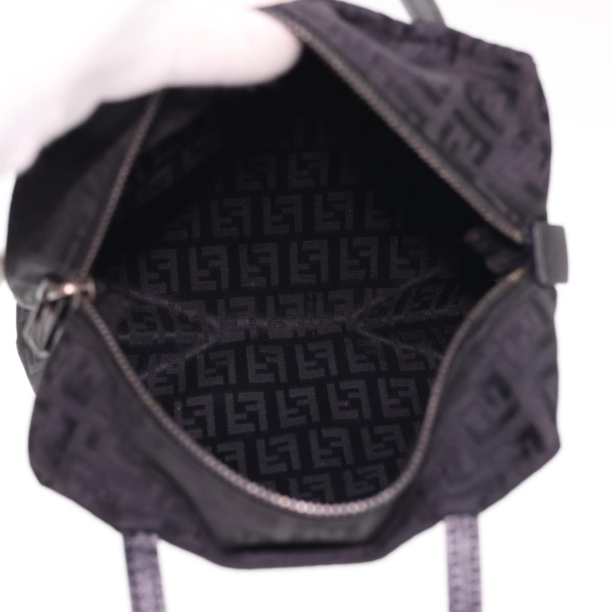 FENDI Zucchino Canvas Hand Bag Black am4149