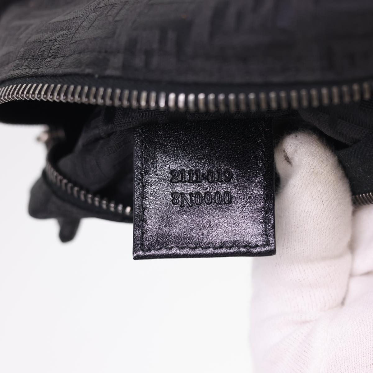FENDI Zucchino Canvas Hand Bag Black am4149