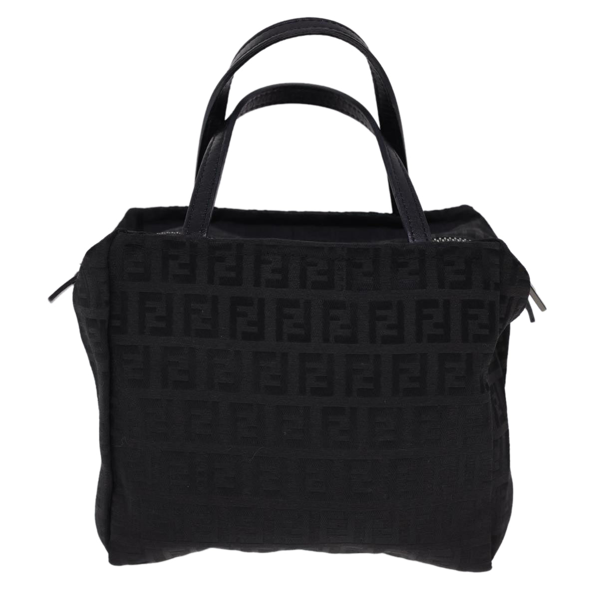 FENDI Zucchino Canvas Hand Bag Black am4149
