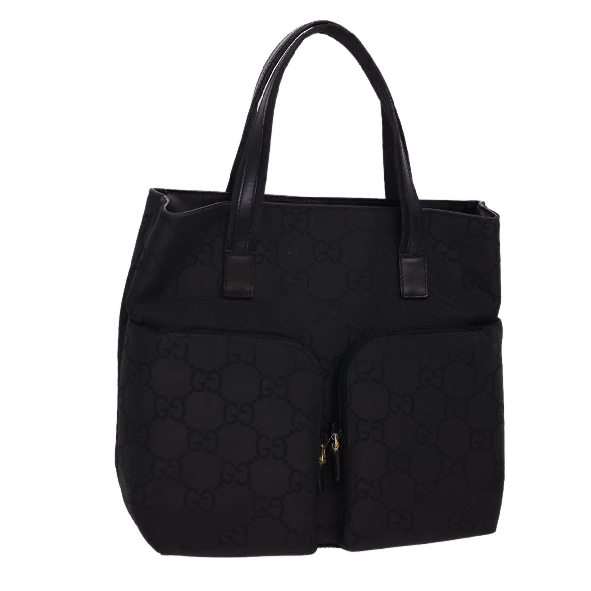 GUCCI GG Canvas Hand Bag Black 76479 am4153