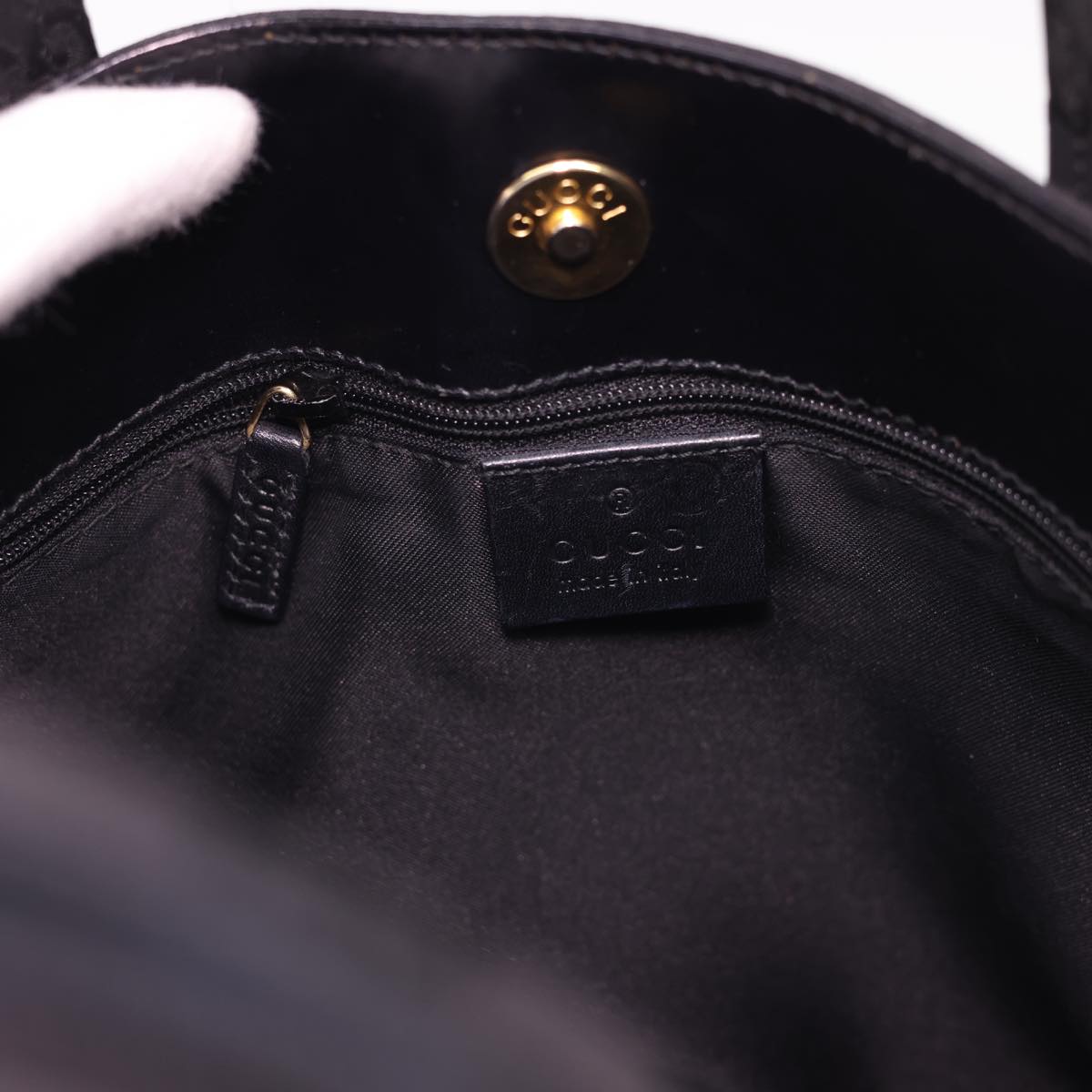 GUCCI GG Canvas Hand Bag Black 76479 am4153