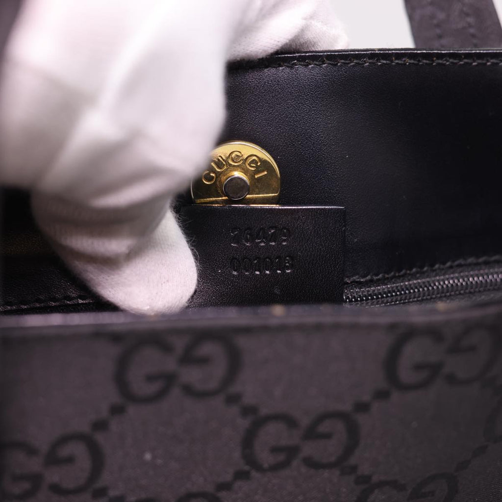 GUCCI GG Canvas Hand Bag Black 76479 am4153