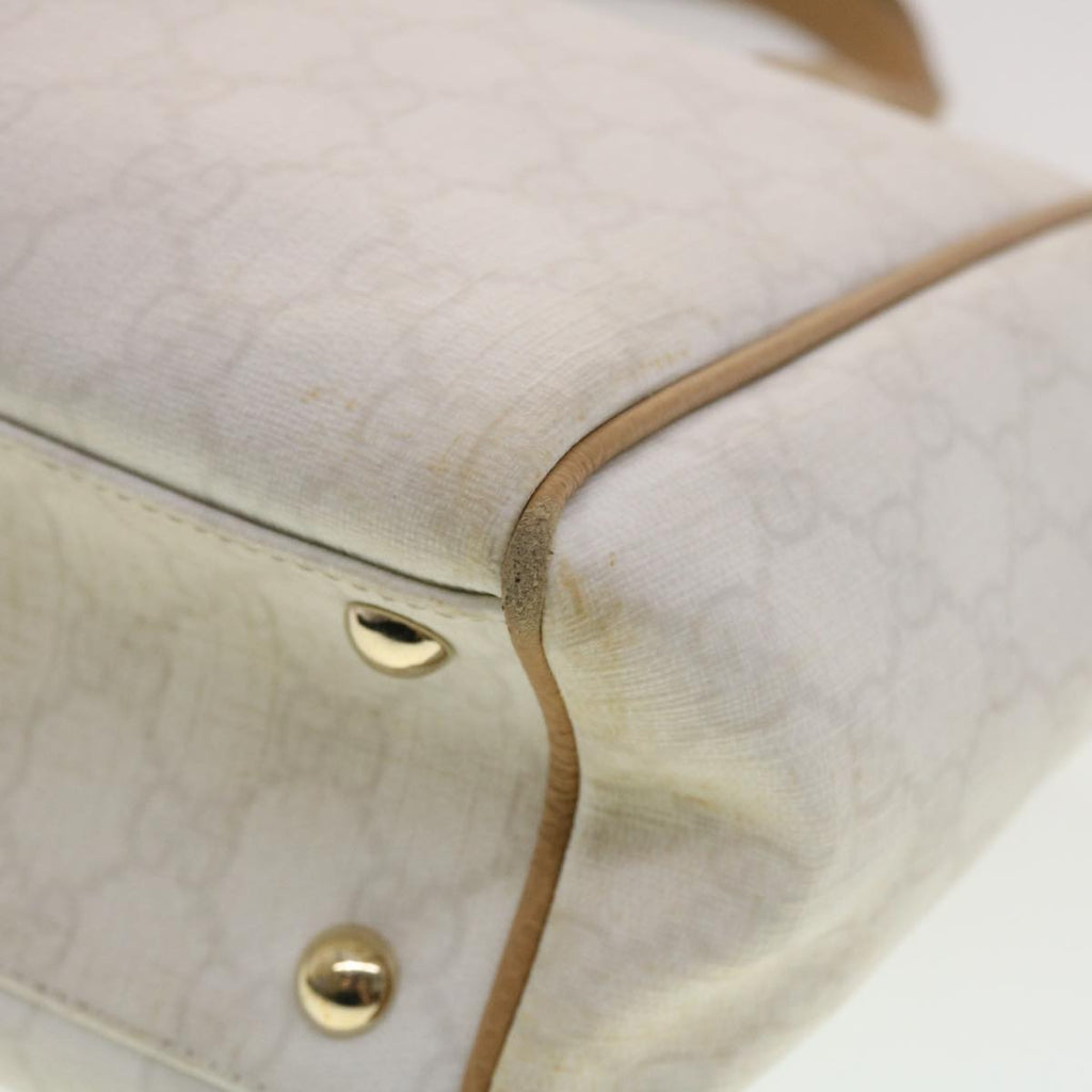 GUCCI GG Canvas Shoulder Bag PVC Leather White 26422 am4201