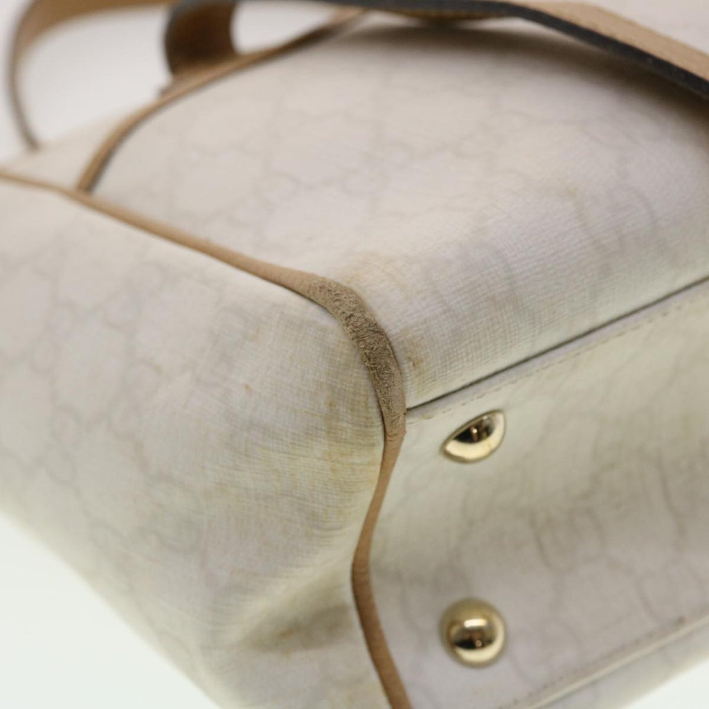 GUCCI GG Canvas Shoulder Bag PVC Leather White 26422 am4201