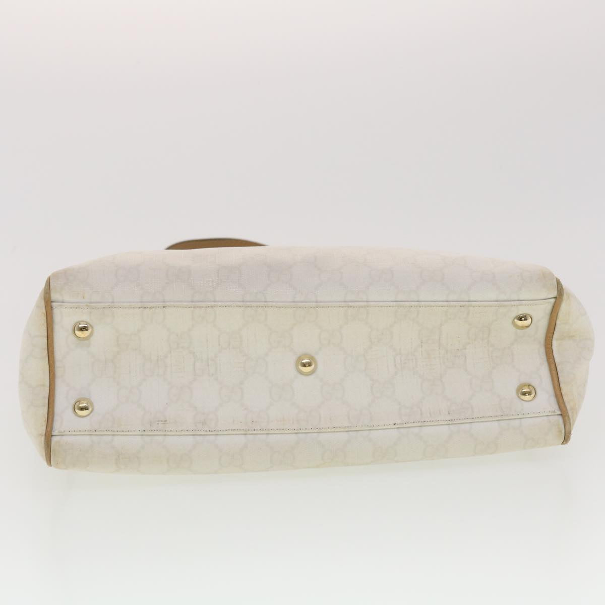 GUCCI GG Canvas Shoulder Bag PVC Leather White 26422 am4201