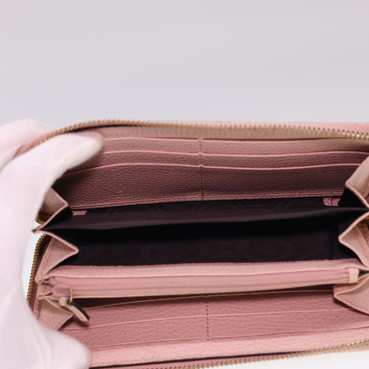 GUCCI Long Wallet Leather Pink 496334 am4210