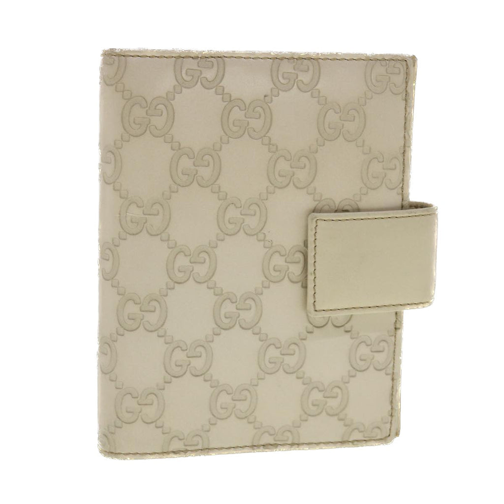 GUCCI Gucci Shima GG Day Planner Cover Leather White 115240 am4213