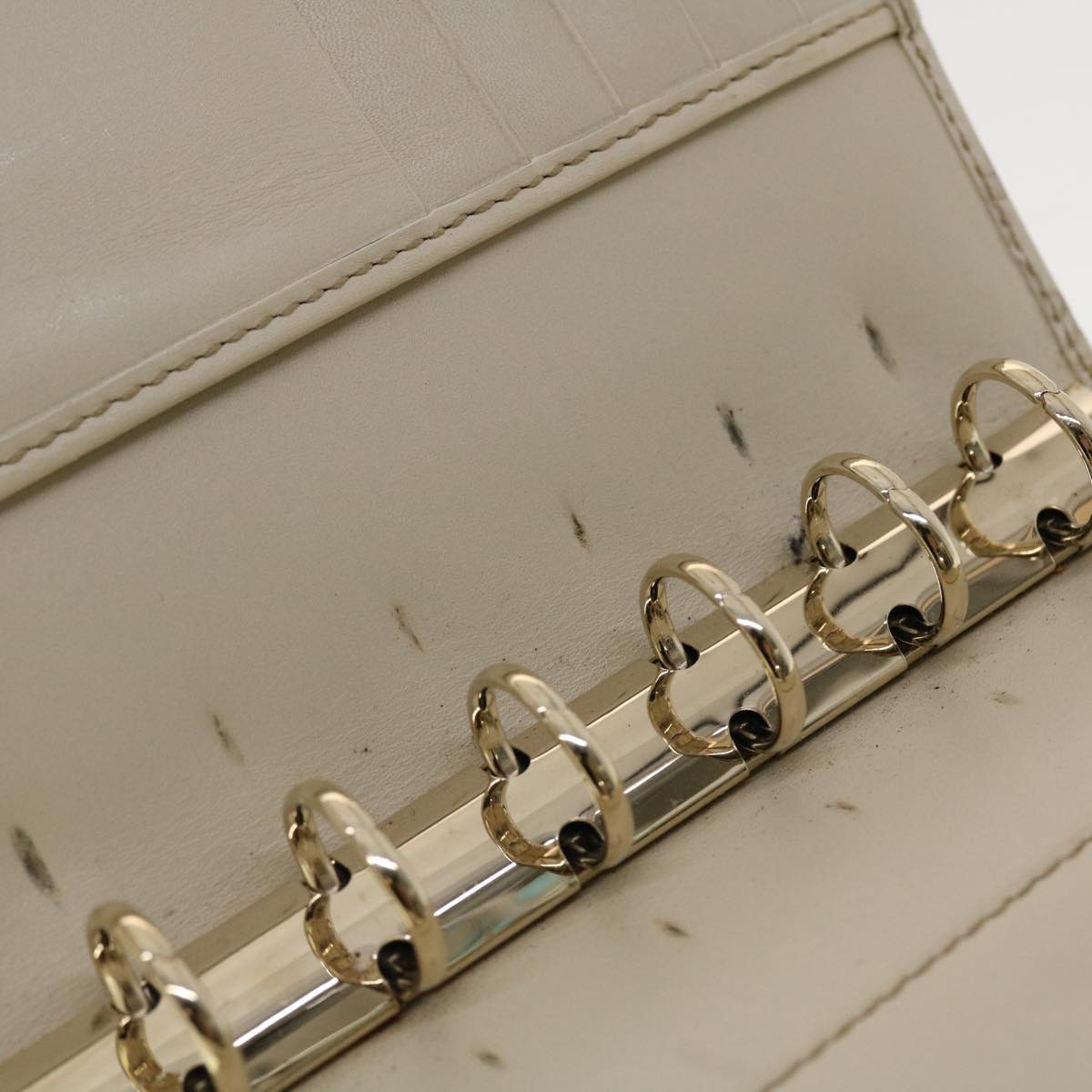 GUCCI Gucci Shima GG Day Planner Cover Leather White 115240 am4213