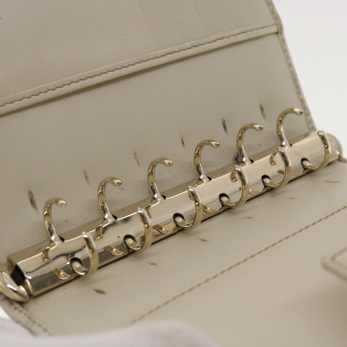 GUCCI Gucci Shima GG Day Planner Cover Leather White 115240 am4213