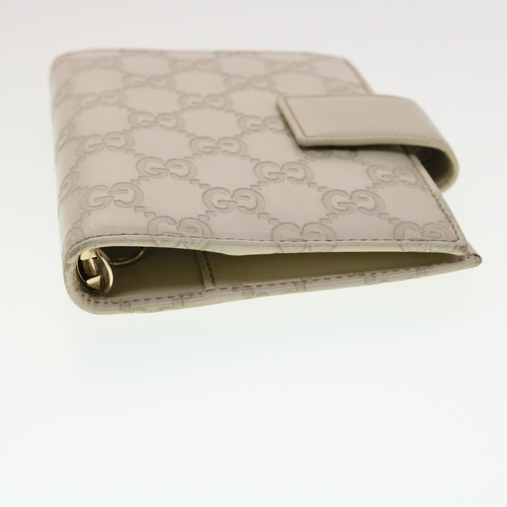 GUCCI Gucci Shima GG Day Planner Cover Leather White 115240 am4213