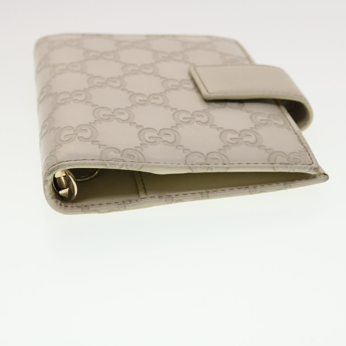 GUCCI Gucci Shima GG Day Planner Cover Leather White 115240 am4213