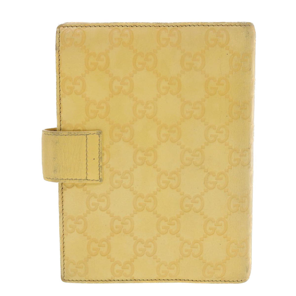 GUCCI Gucci Shima GG Day Planner Cover Leather Yellow 115241 am4214