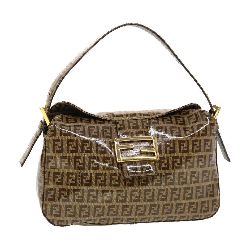 FENDI Zucchino Canvas Mamma Baguette Shoulder Bag Coated Canvas am4224