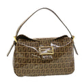 FENDI Zucchino Canvas Mamma Baguette Shoulder Bag Coated Canvas am4224