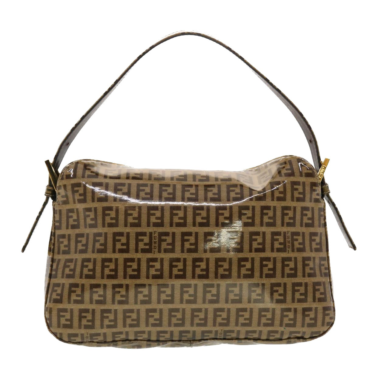 FENDI Zucchino Canvas Mamma Baguette Shoulder Bag Coated Canvas am4224