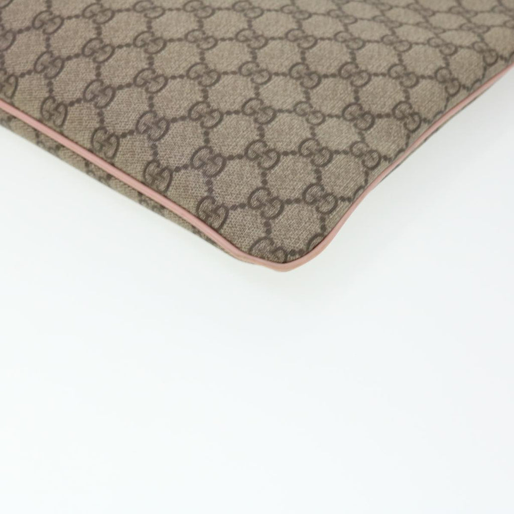 GUCCI GG Canvas Shoulder Bag PVC Leather Beige 201446 am4260