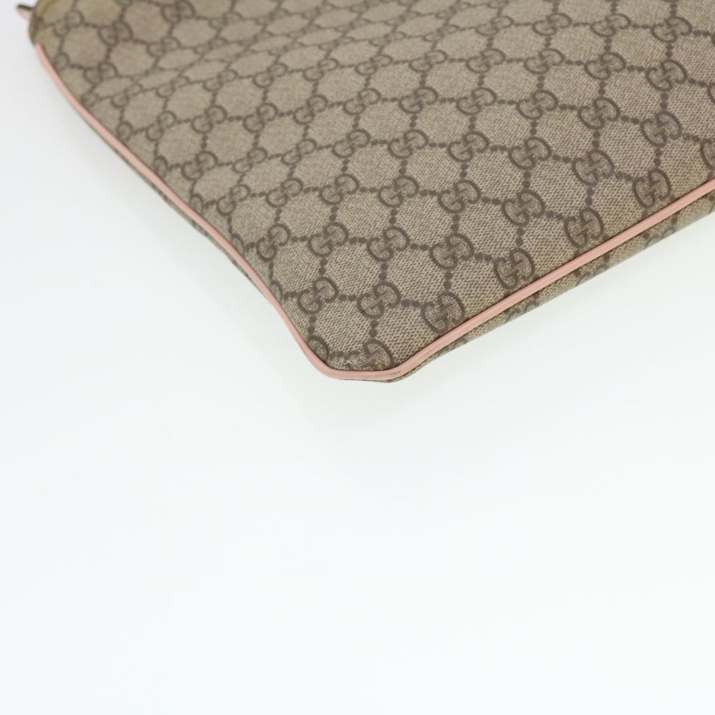 GUCCI GG Canvas Shoulder Bag PVC Leather Beige 201446 am4260