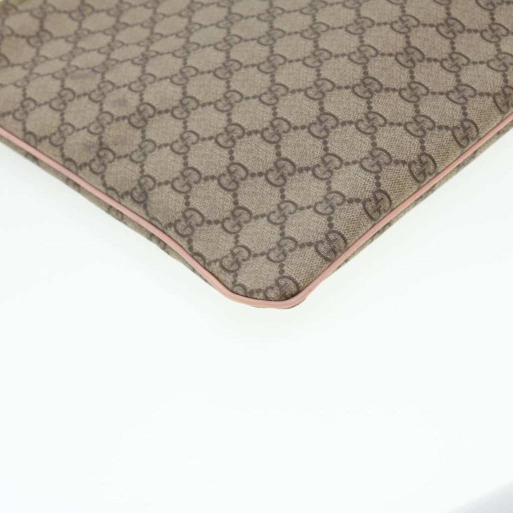 GUCCI GG Canvas Shoulder Bag PVC Leather Beige 201446 am4260