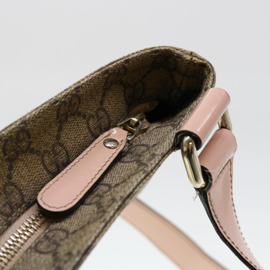 GUCCI GG Canvas Shoulder Bag PVC Leather Beige 201446 am4260