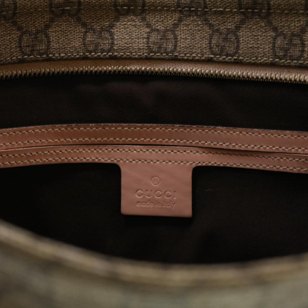 GUCCI GG Canvas Shoulder Bag PVC Leather Beige 201446 am4260