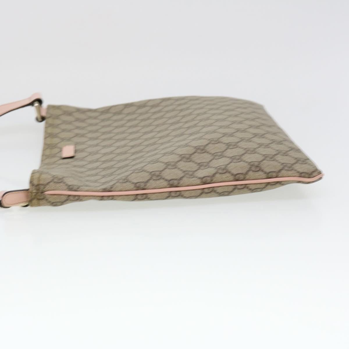 GUCCI GG Canvas Shoulder Bag PVC Leather Beige 201446 am4260