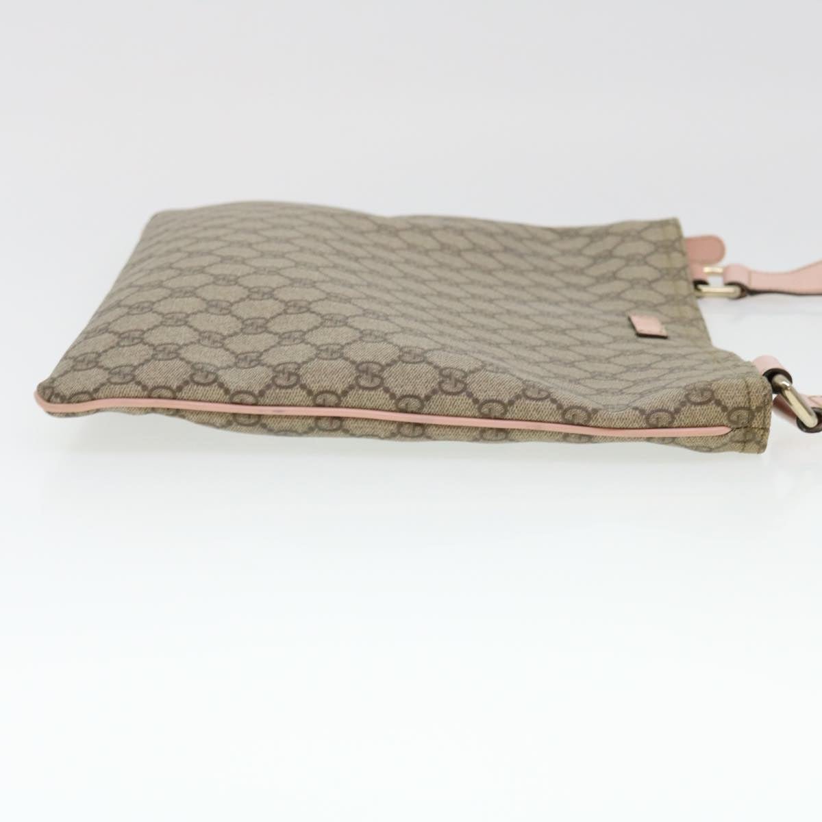 GUCCI GG Canvas Shoulder Bag PVC Leather Beige 201446 am4260