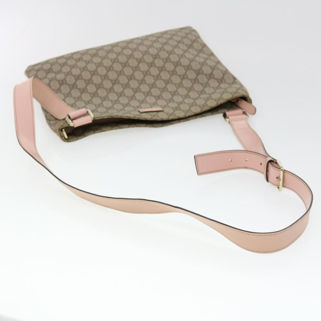 GUCCI GG Canvas Shoulder Bag PVC Leather Beige 201446 am4260