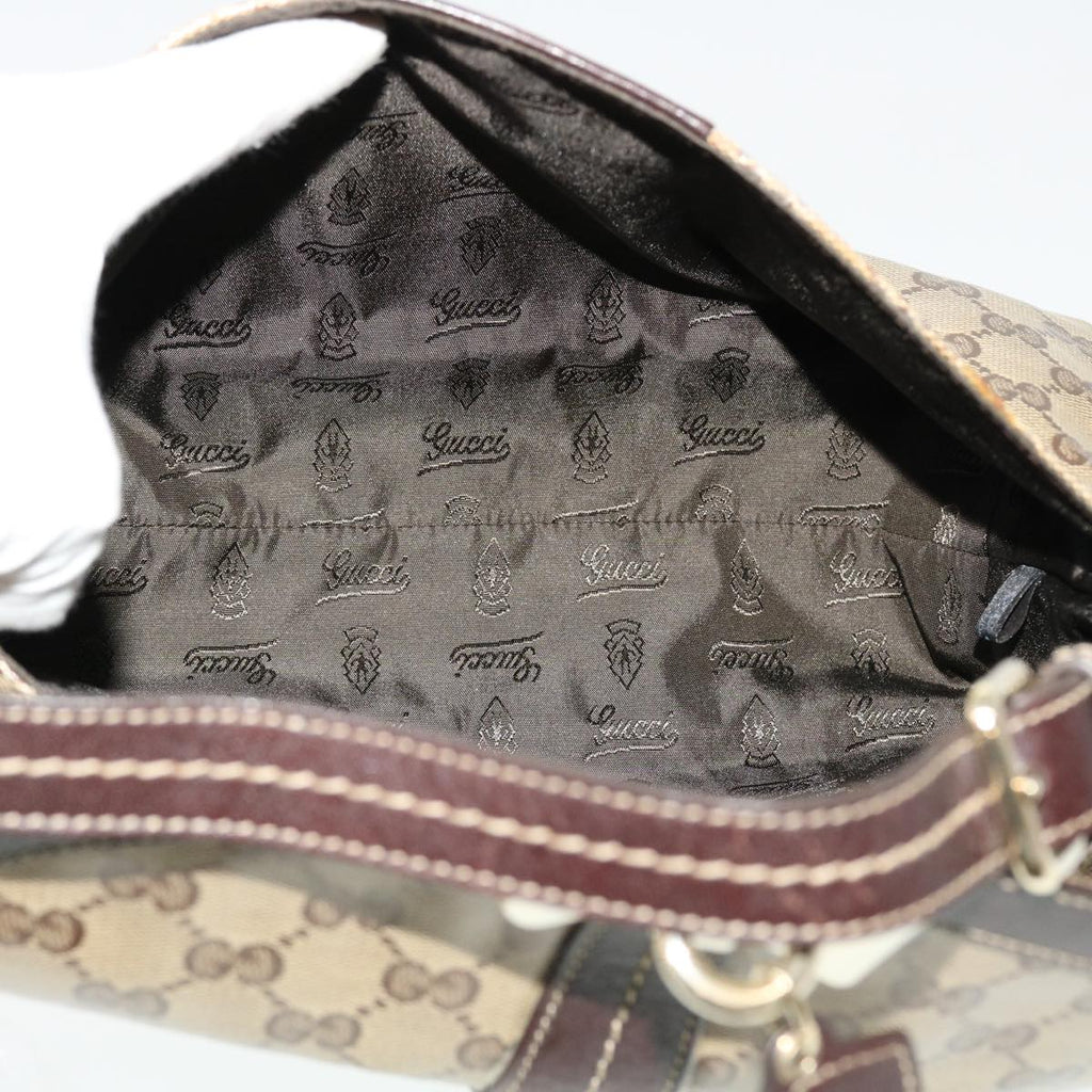 GUCCI GG Canvas Shoulder Bag Coated Canvas Beige 181483 am4265