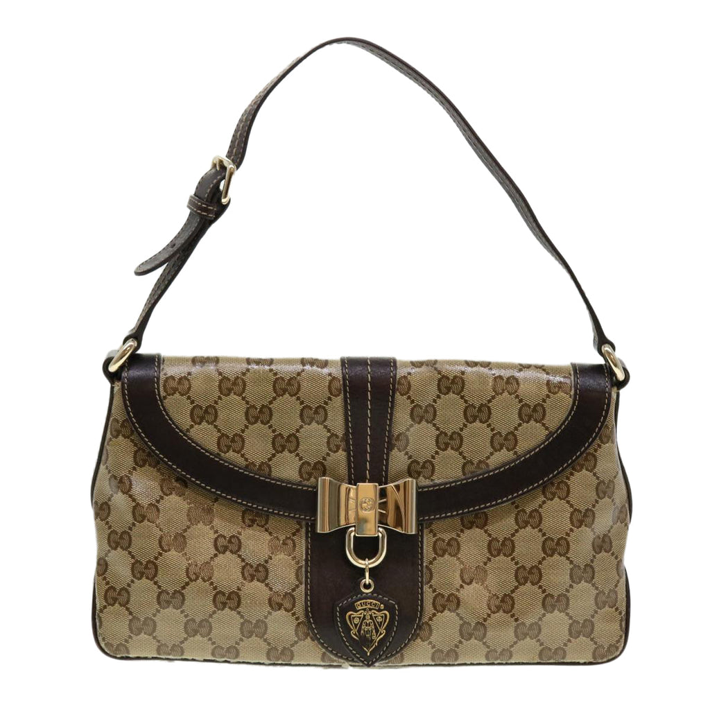 GUCCI GG Canvas Shoulder Bag Coated Canvas Beige 181483 am4265