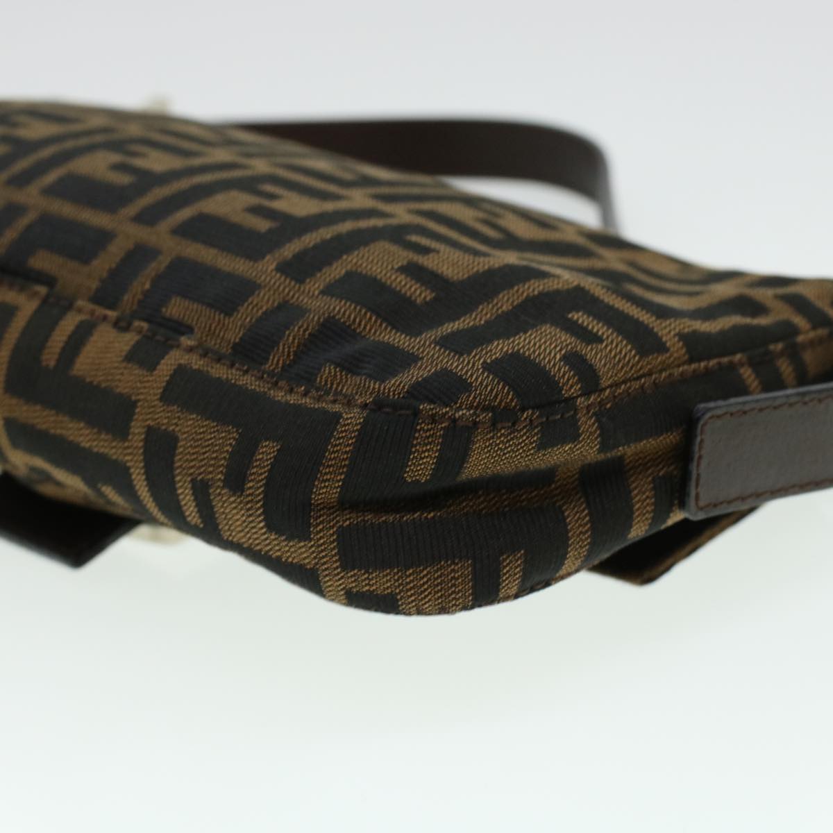 FENDI Zucca Canvas Mamma Baguette Shoulder Bag Brown 2321.26424 am4274