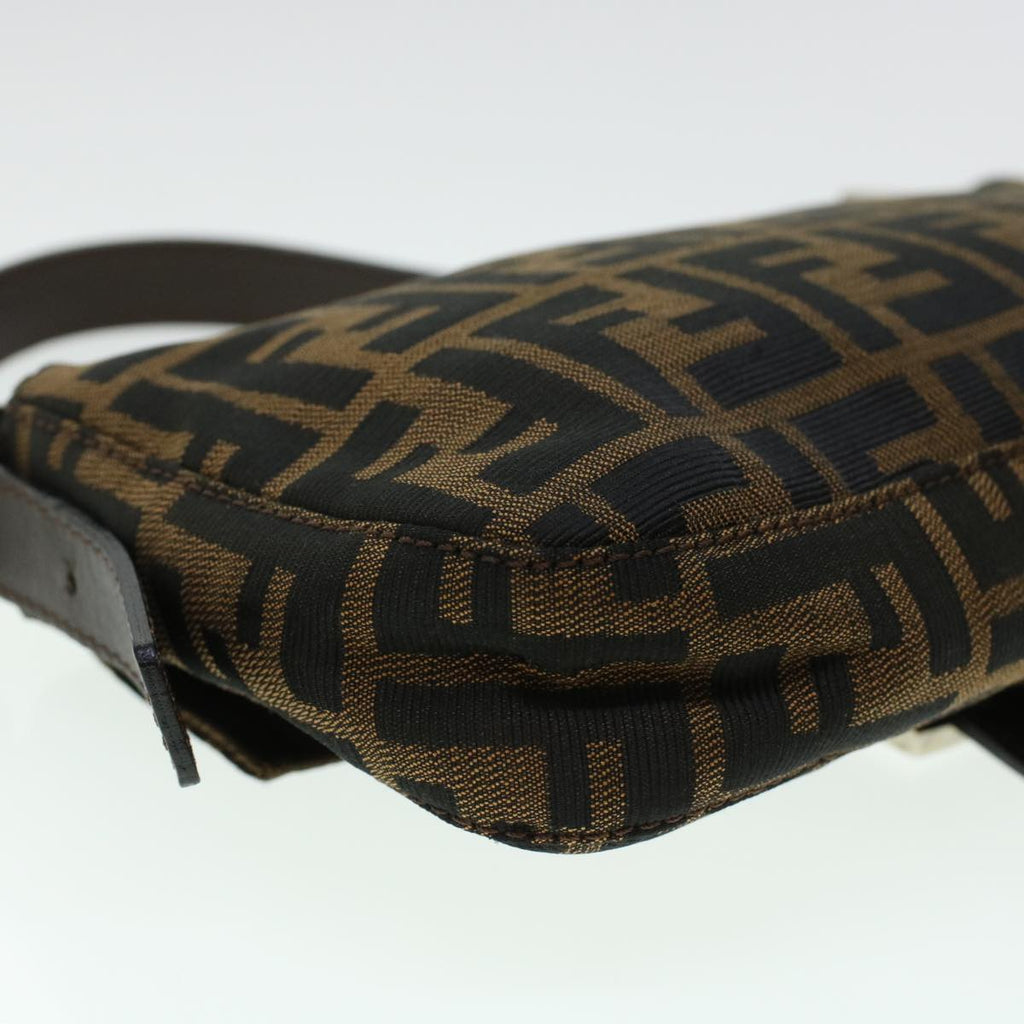 FENDI Zucca Canvas Mamma Baguette Shoulder Bag Brown 2321.26424 am4274