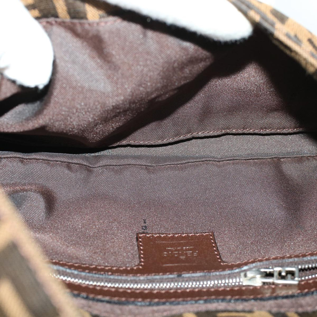 FENDI Zucca Canvas Mamma Baguette Shoulder Bag Brown 2321.26424 am4274