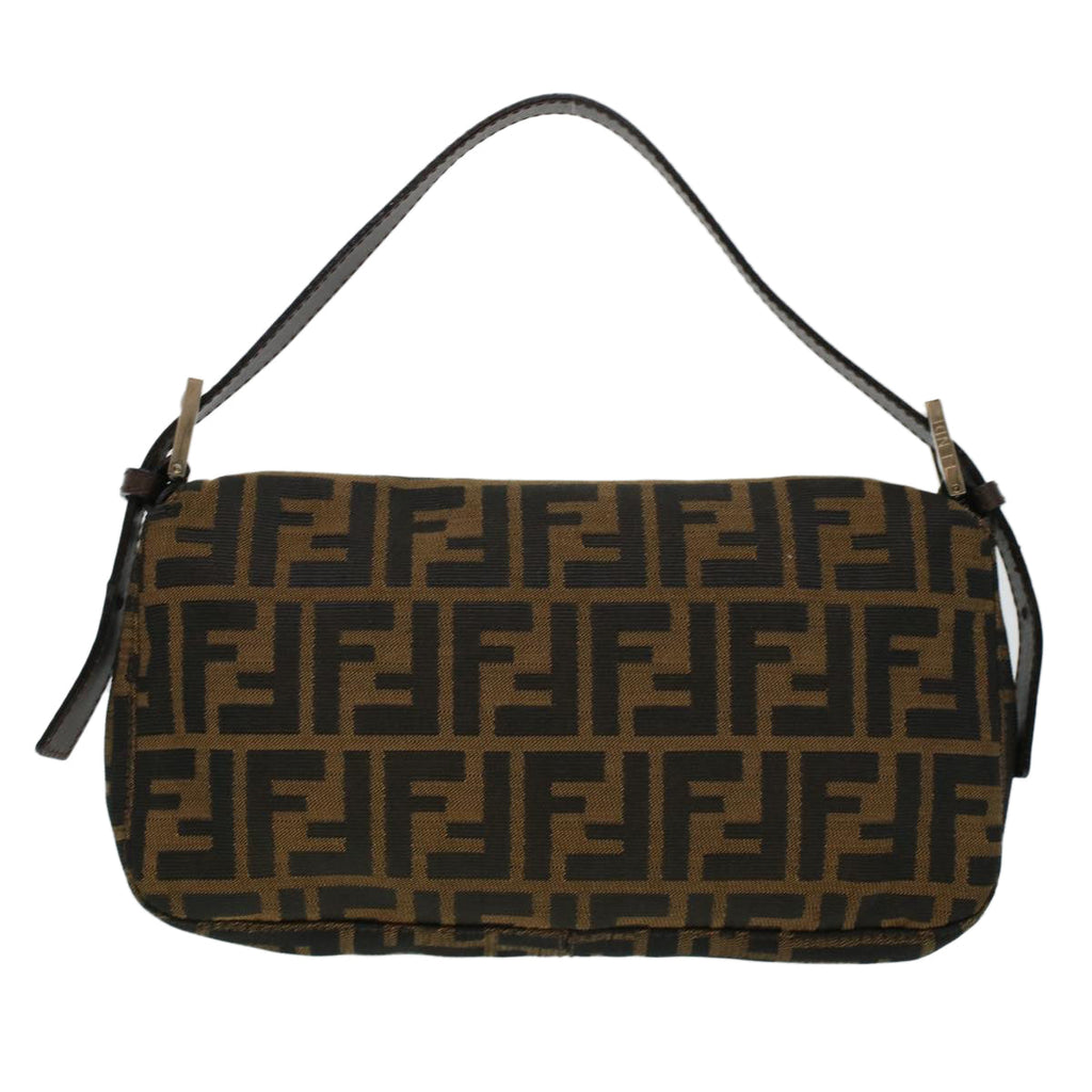 FENDI Zucca Canvas Mamma Baguette Shoulder Bag Brown 2321.26424 am4274