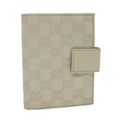 GUCCI GG Canvas Day Planner Cover Leather White 115240 am4294